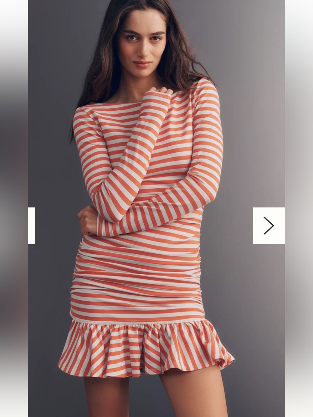 NWT retail $98 size S #Anthropologie, “Drop-Waist Long Sleeve Mini Dress”.